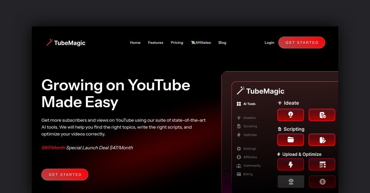 Software Tube Magic em funcionamento